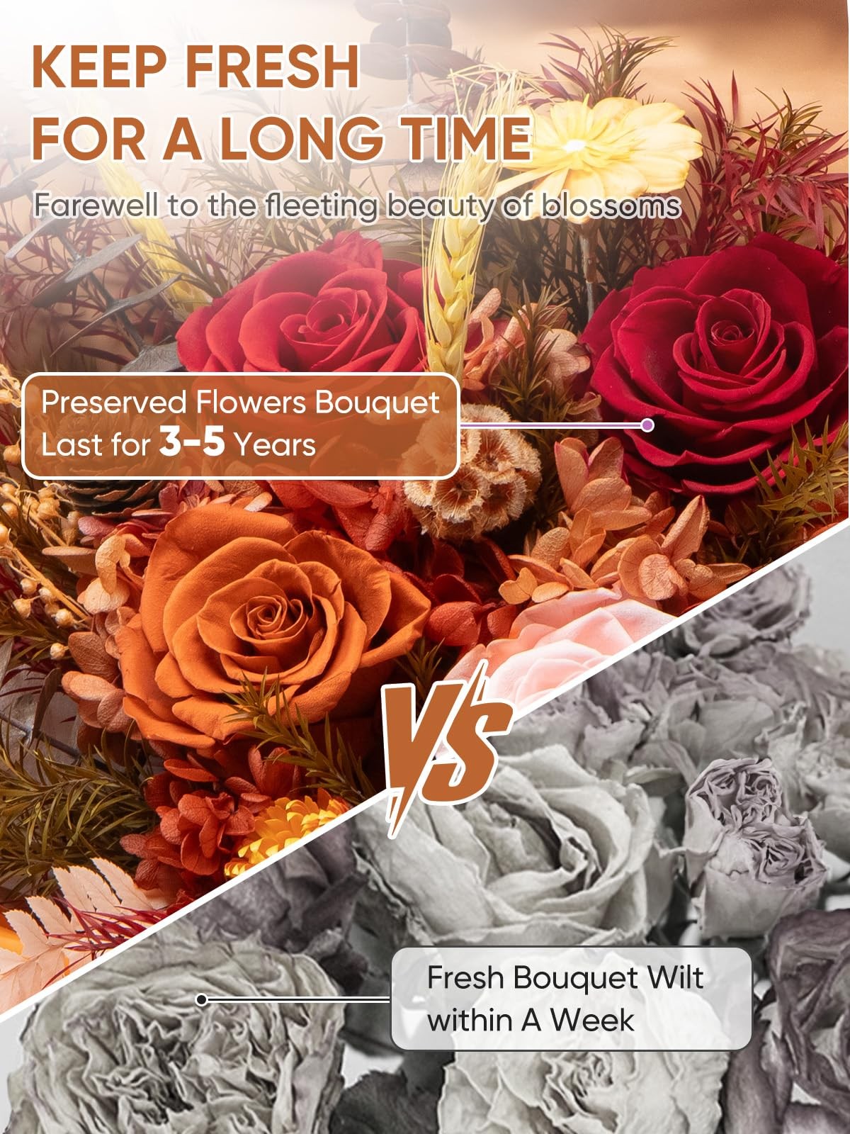 Preserved Flower Bouquet Red Real Rose Fresh Flowers Birthday Anniversary Gift