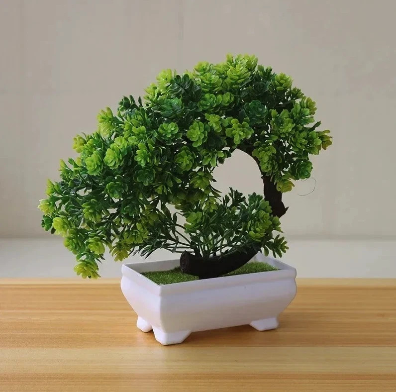 1pc Artificial Bonsai Plant Fake Flower Tree Potted Table Decor