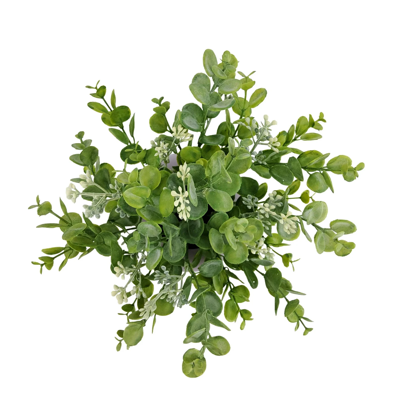 Mainstay 10″ Indoor Artificial Greenery Seeded Eucalyptus Plant in Lilac Pot