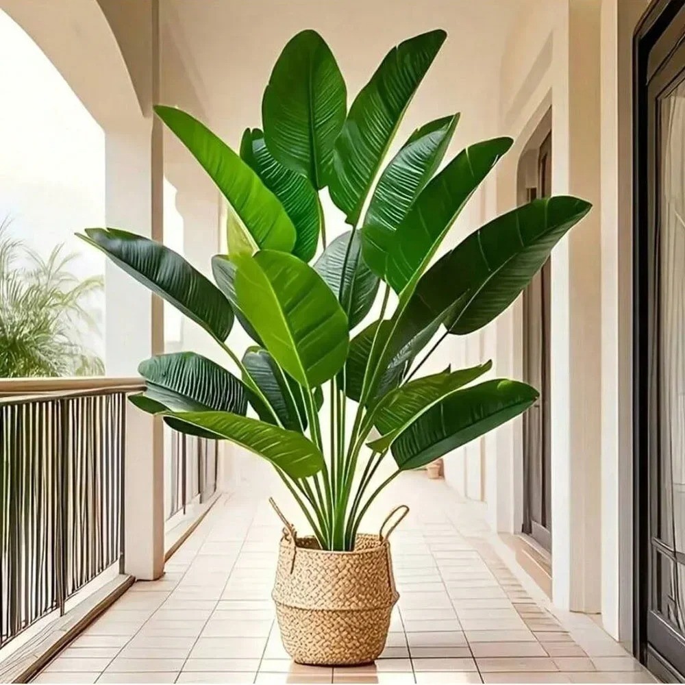 1pc Artificial Plants Large Tropical Palm Tree Fake Banana Plants Leaves Real
