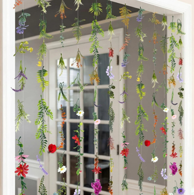 12 Pcs 70.8 ft Hanging Wildflower Garland Floral Vine Backdrop Wedding Decor NEW