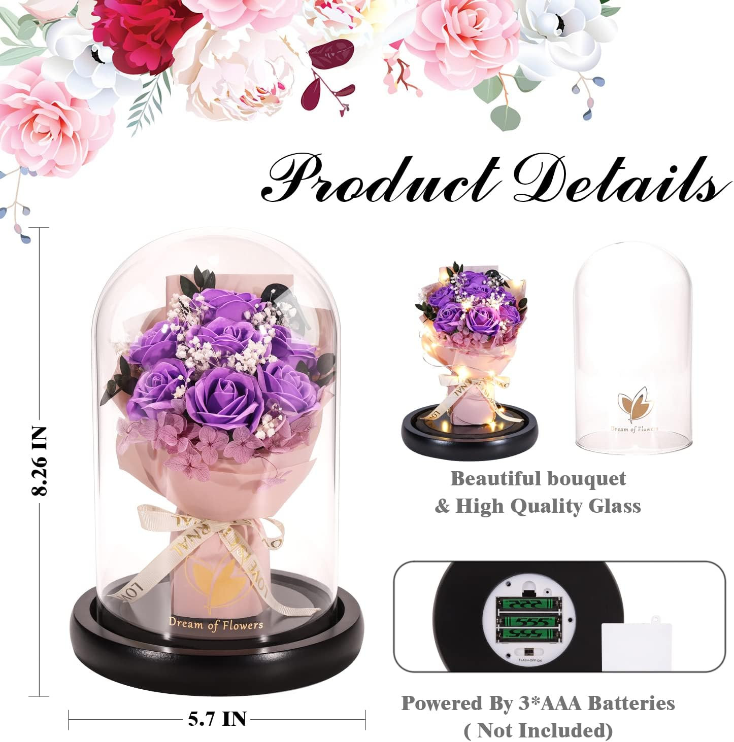 Eternal Rose in Glass Dome – Perfect Gift for Women on Any Occasion