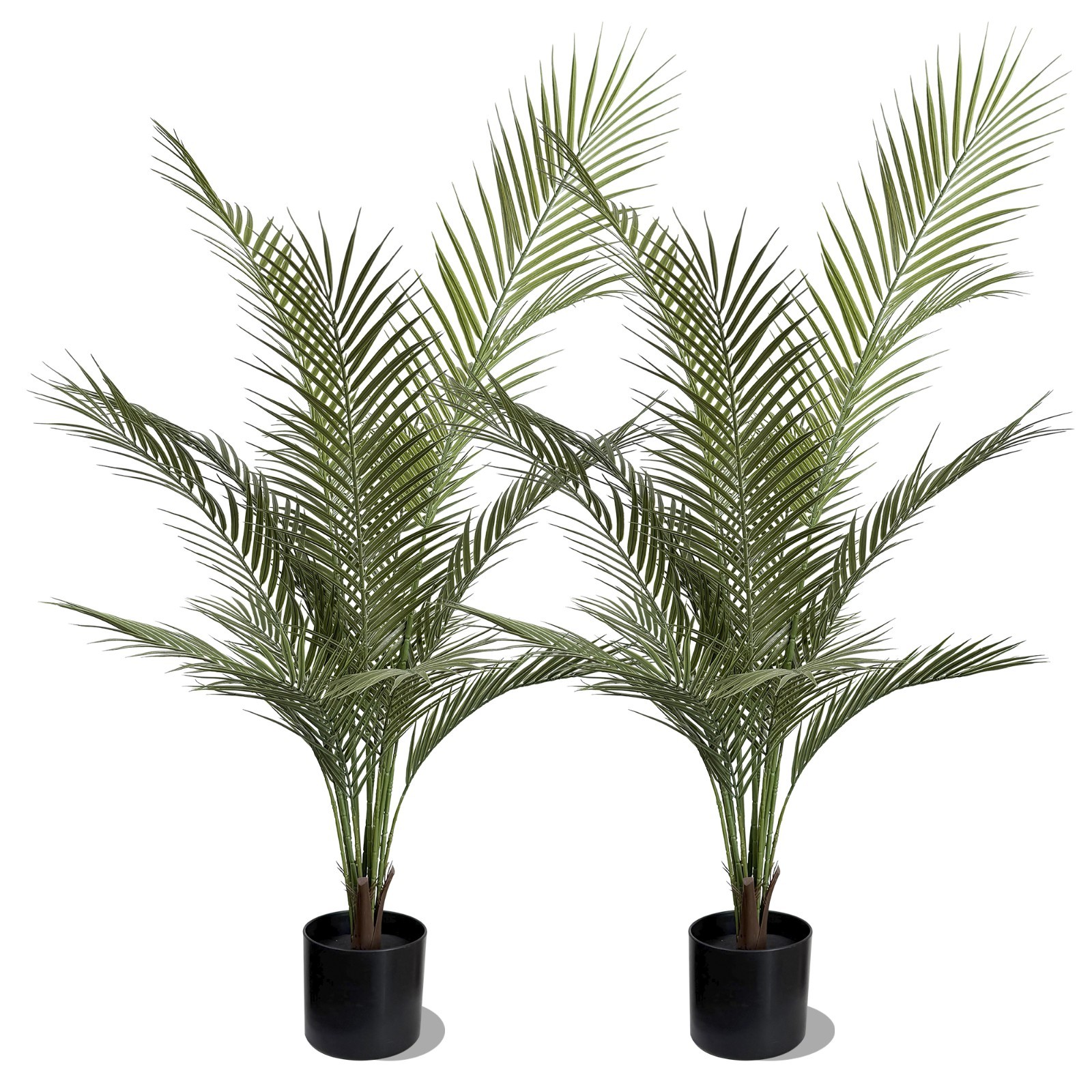 2 Pack 4FT Artificial Areca Palm Tree, Fake Tropical Indoor Outdoor Decorative