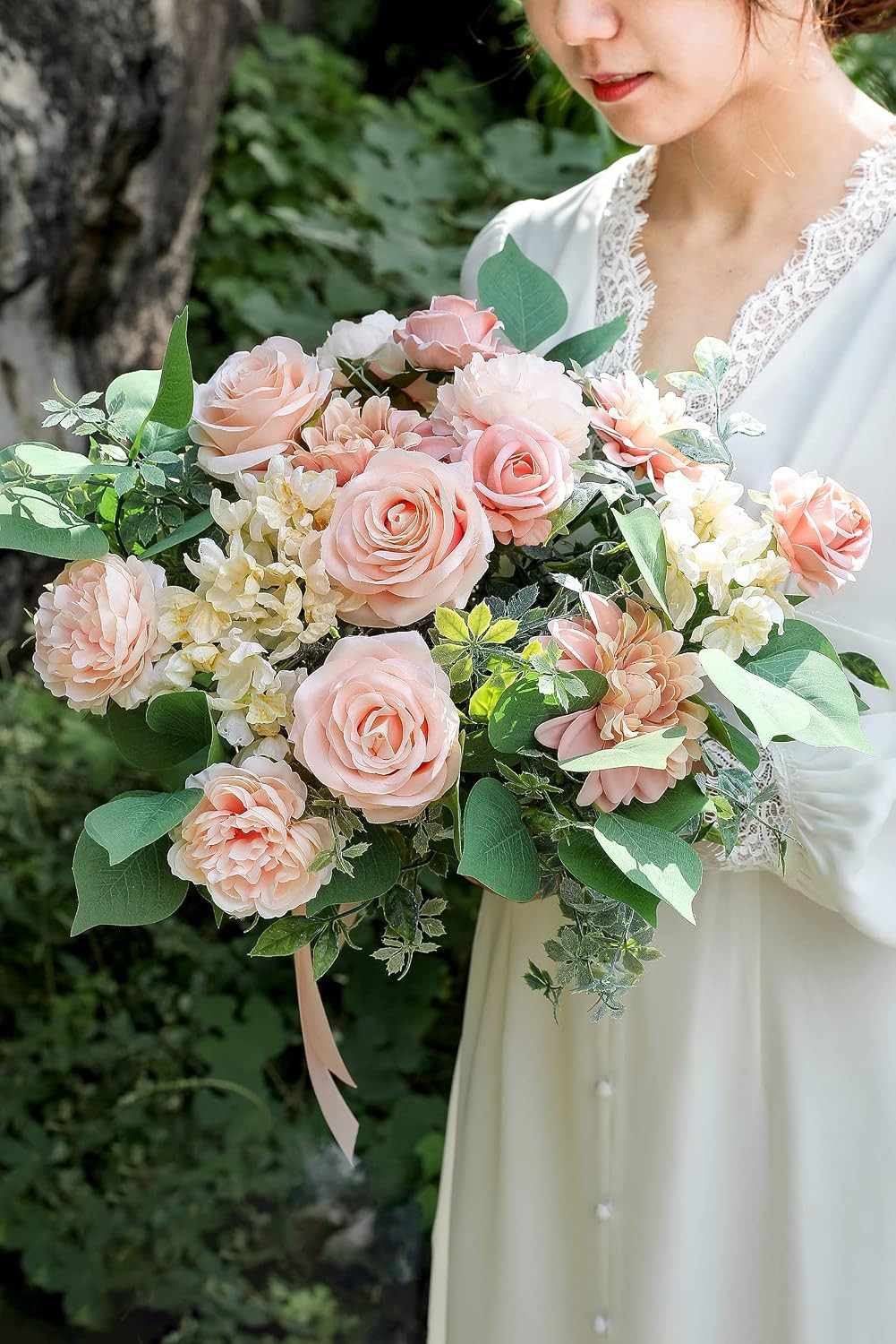 Artificial Flowers Combo Box Set Gradient Color Flower Leaf with Stems