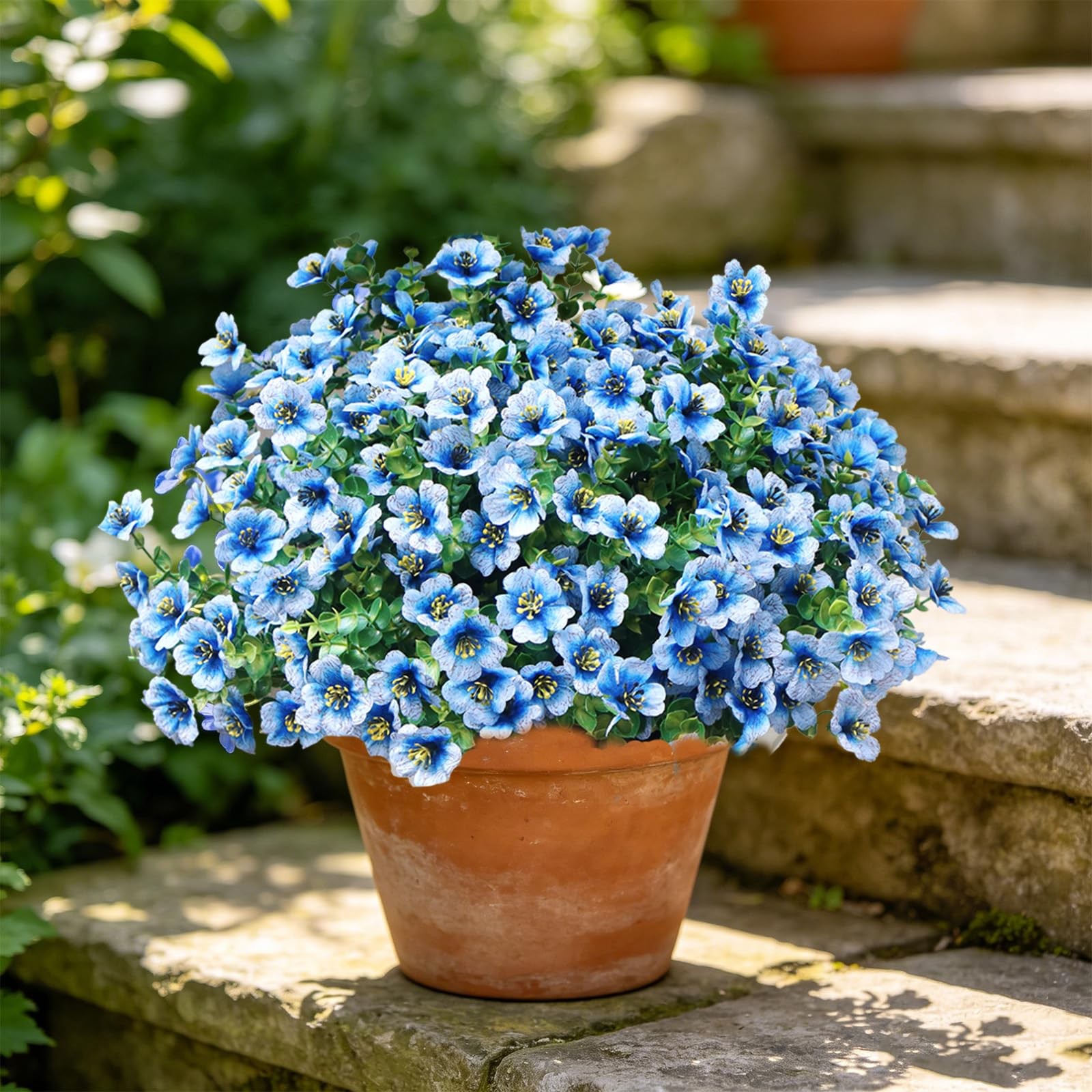 Artificial Flowers for Outdoors, 12 Bundles UV Resistant Artificial Outdoor F…