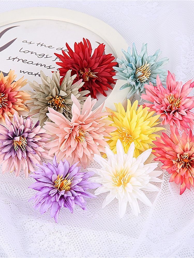 Chrysanthemum Artificial Heads Flowers Wedding Party Decor Silk Flower 10-20pcs