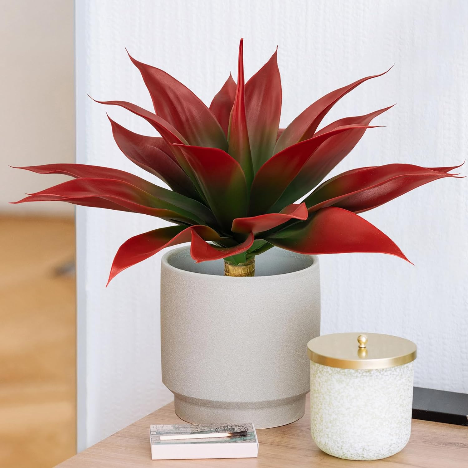 Artificial Agave Plants,Large UV Resistant Fake Agave Planters for Indoor and Ou
