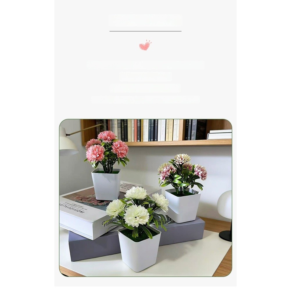 Elegant Fake Flower Display for Home Office Study Tabletop Indoor Decoration