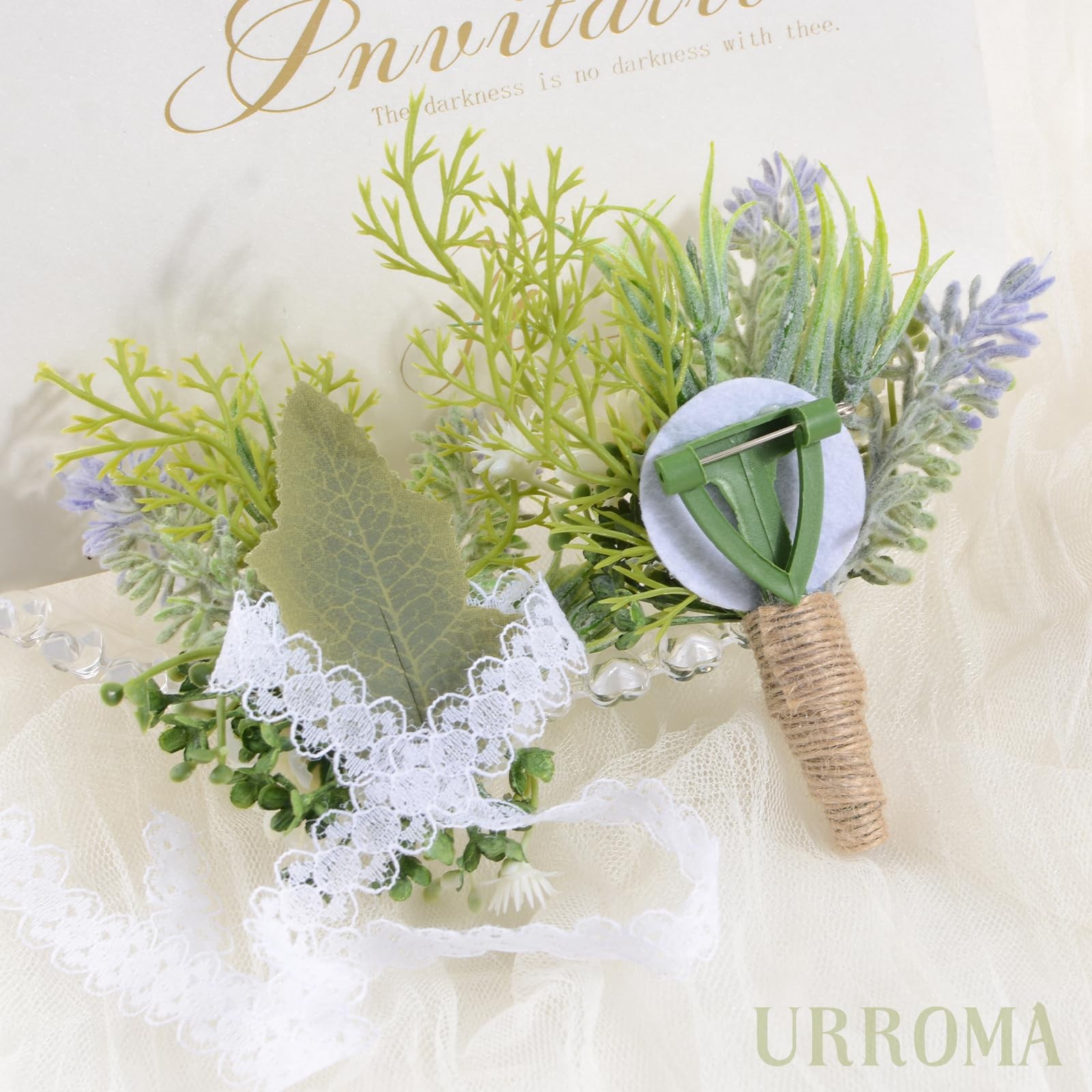 2Pcs White Daisy Corsage Wrist Flower Set Artificial Hand Flower and Boutonni…