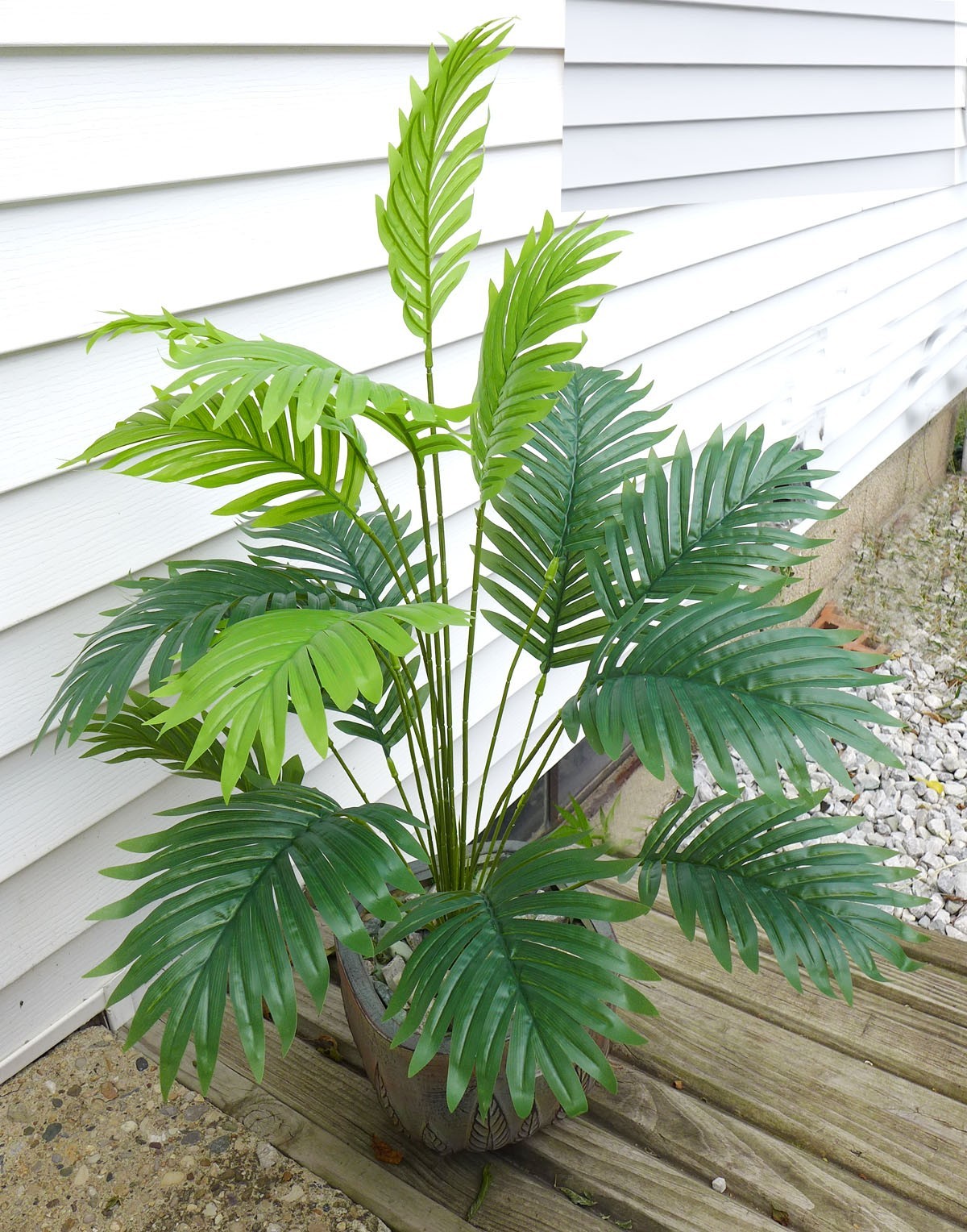 25″ Hight Artificial Forks Tropical Plant Small Tree (#148) 18 Plam Leaves