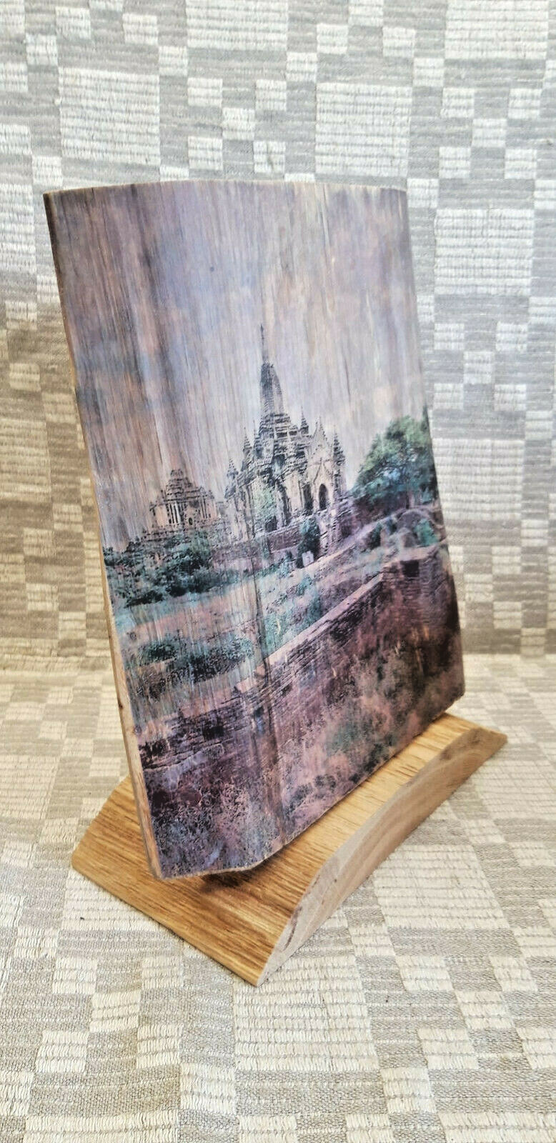 Table decor picture on wood from Heinrich.Ch handmade 1 piece.