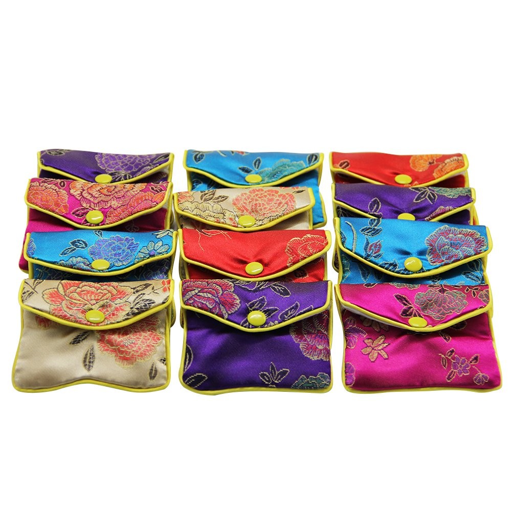 MorTime Jewellery Jewelry Silk Purse Pouch Gift Small, [Multiple Colors]