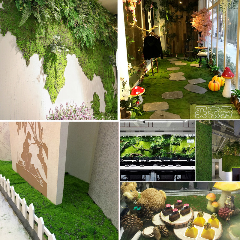 Artificial Moss Grass Turf Wall Green Plant Lawn Garden Landscape Decor