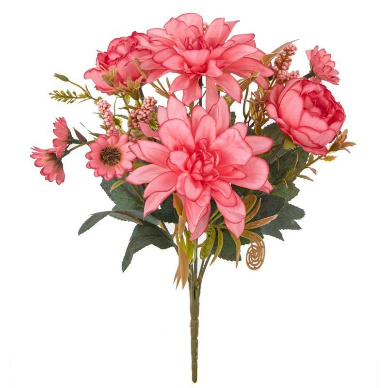 1pc Hot Sale Artificial Flower Silk Dahlia Rose Daisy Christmas Home Decoration