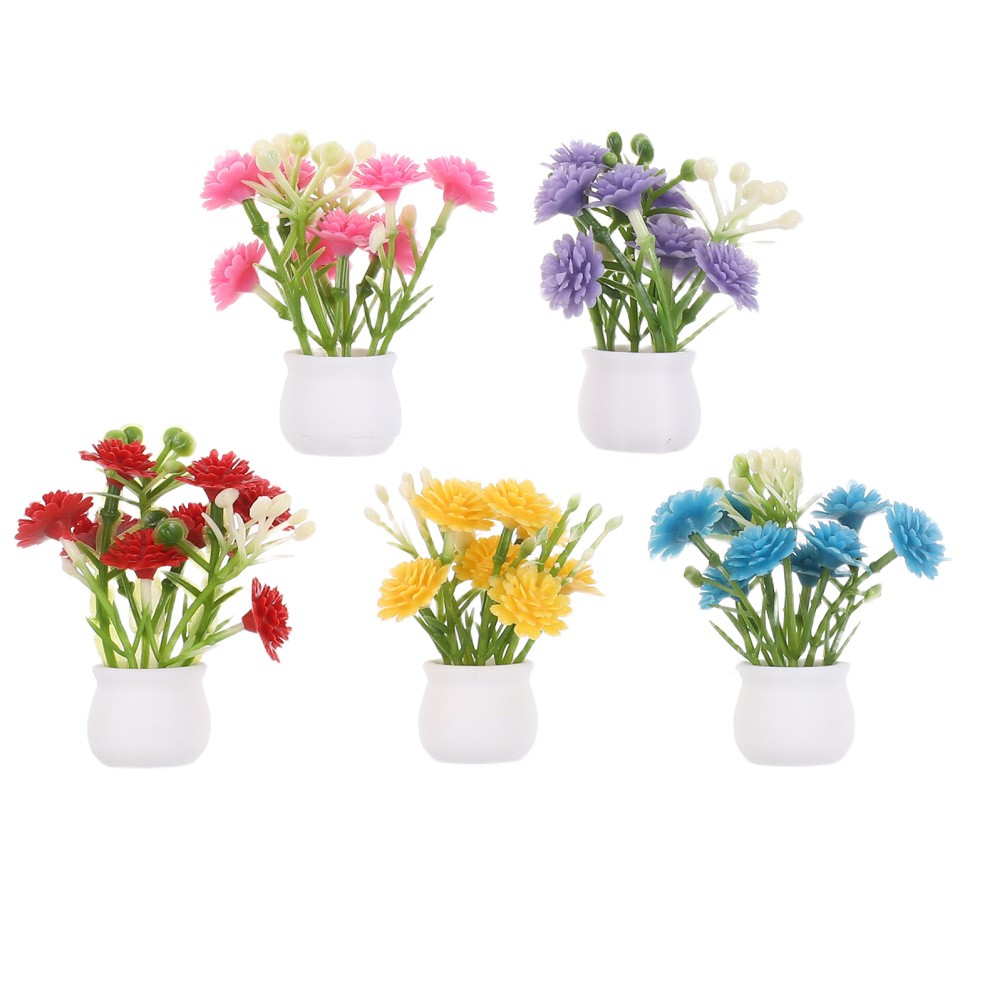 5 Pcs Miniature Flower Vase for Dollhouse Decorations Artificial Plant