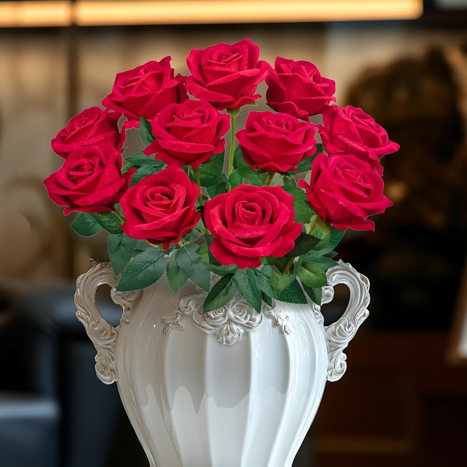 Maintenance-Free 10 PCS Velvet Red Flowers – Perfect for Bouquets & Centerpieces