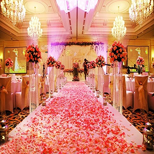 1000 Pcs Artificial Silk Rose Petals Decoration Wedding Party Color Fuchsia