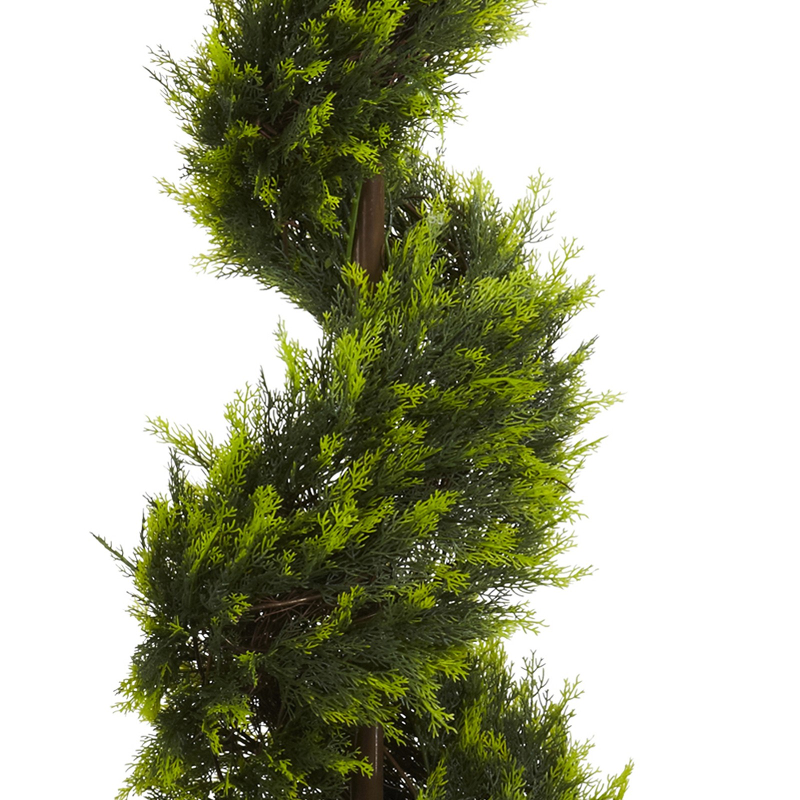 Nearly Natural 60″ Cypress Spiral Tree with Pot and Faux Soil in Green/Black