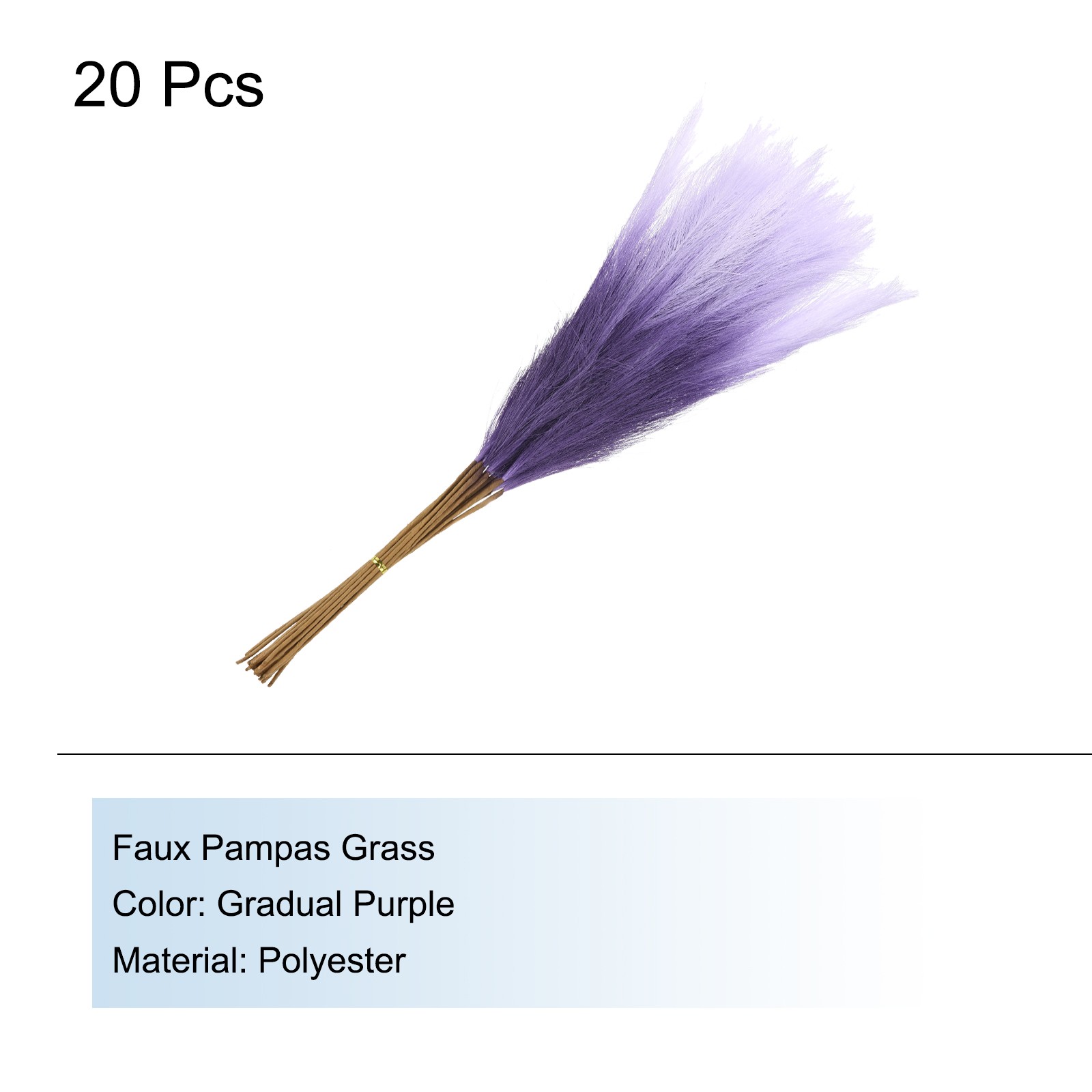 20Pcs Faux Pampas Grass,21″/55cm Fake Pampas Grass Decor,Gradual Purple
