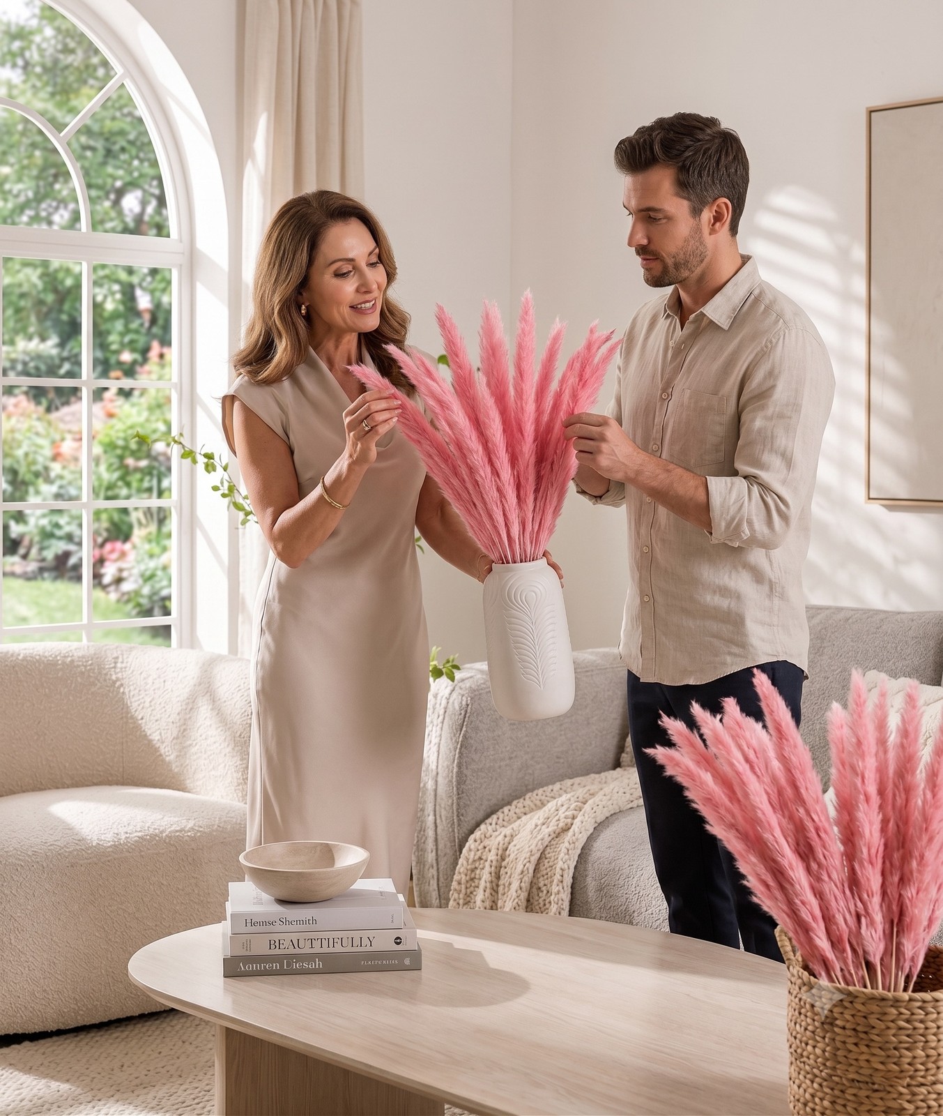 15 stems Pink Pampas Grass 20 -21 Decor Dried