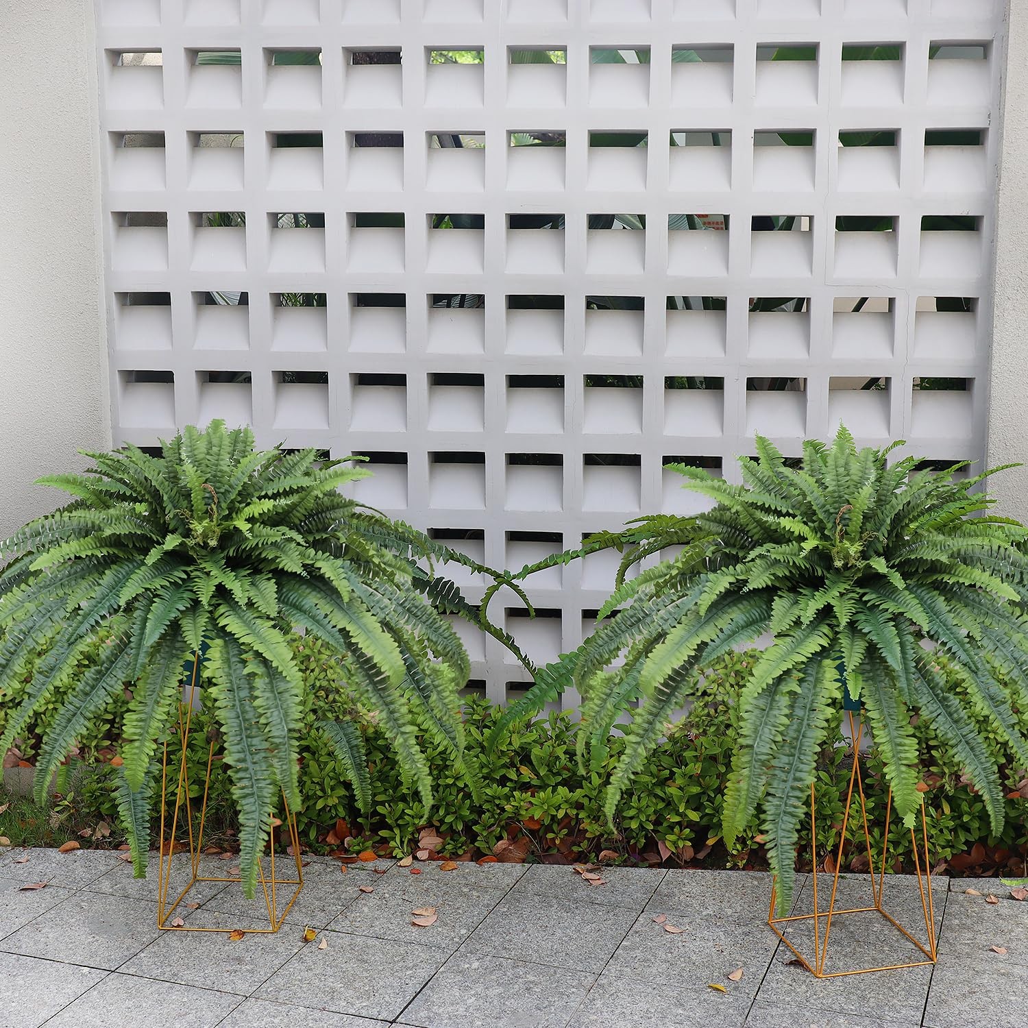 Artificial Fern for Outdoor Large 68″ Fake Fern Artificial Plants UV Resistant F