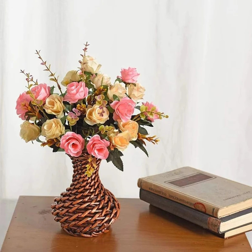 Silk Artificial Rose Flowers Wedding Decoration Bride Bouquet Diy Scrapbooking
