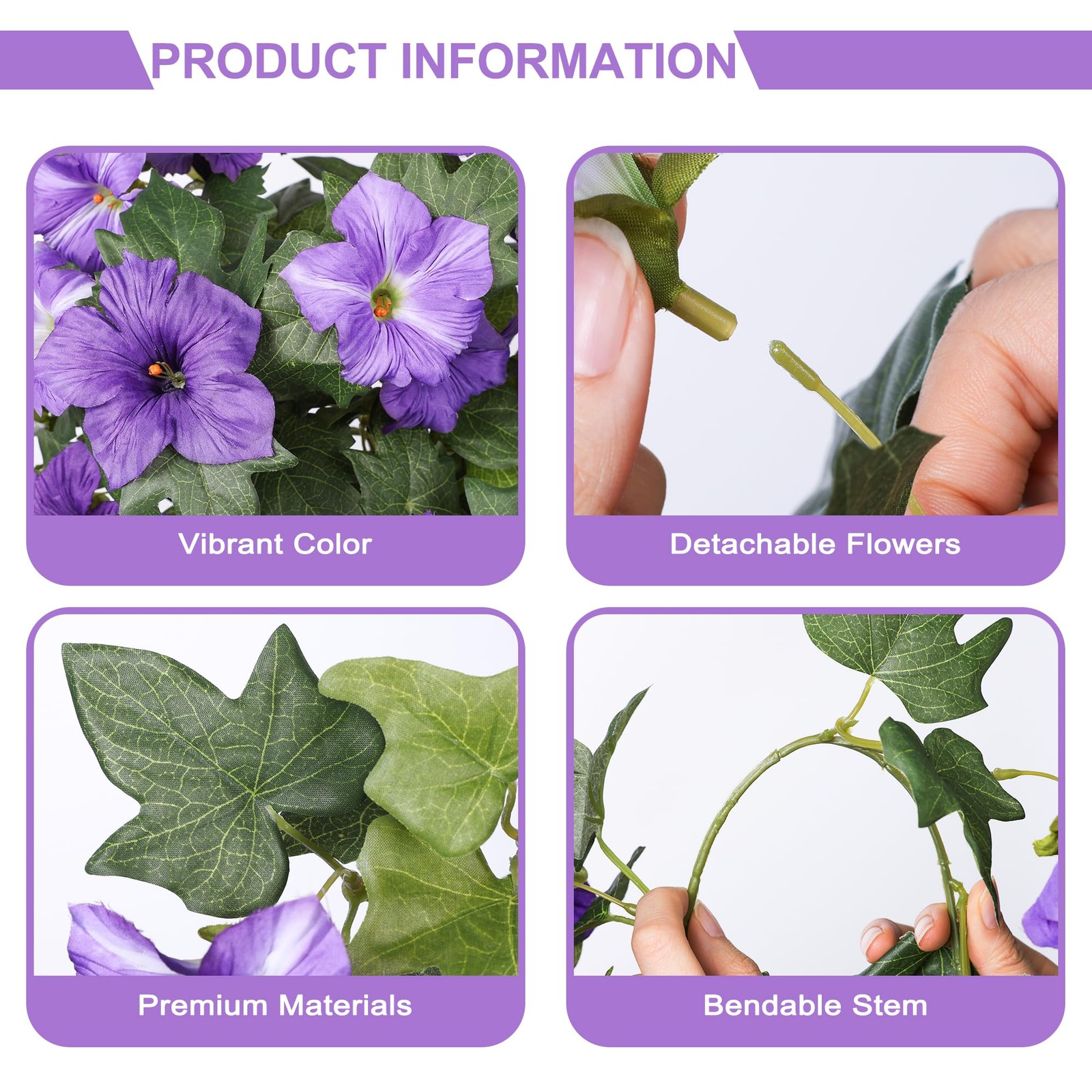 HyeFlora Artificial Flowers for Outdoors 2PCS Faux Petunias Silk Fake Flowers…