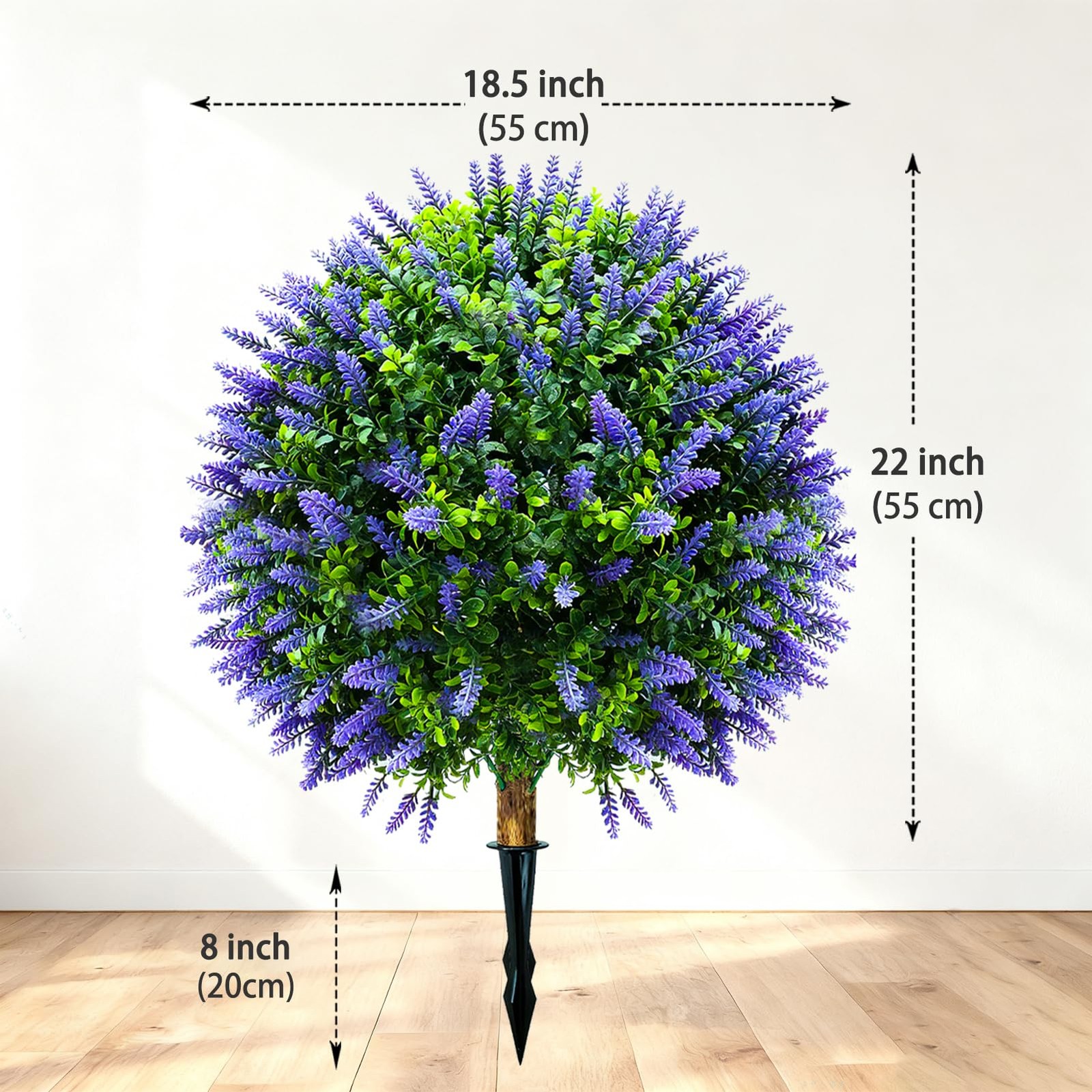 Artificial Lavender Topiary Trees (2-Pack) – 30″ UV Resistant Fake Plants wit…