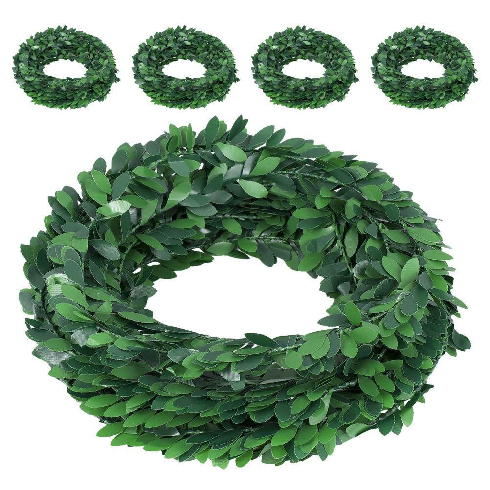 5Pcs Artificial Greenery Vines Green Leaf Garland for Wedding Party Home Decor