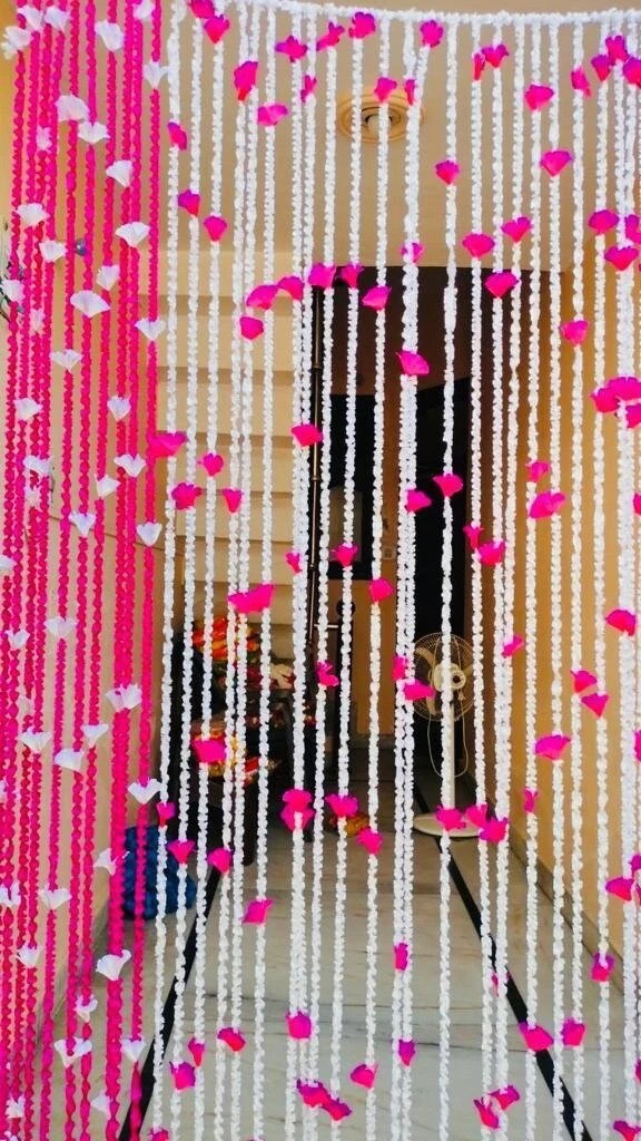 Pink White Backdrop Curtain For Decoration Stage Backdrop NIkha Photo Prop Decor