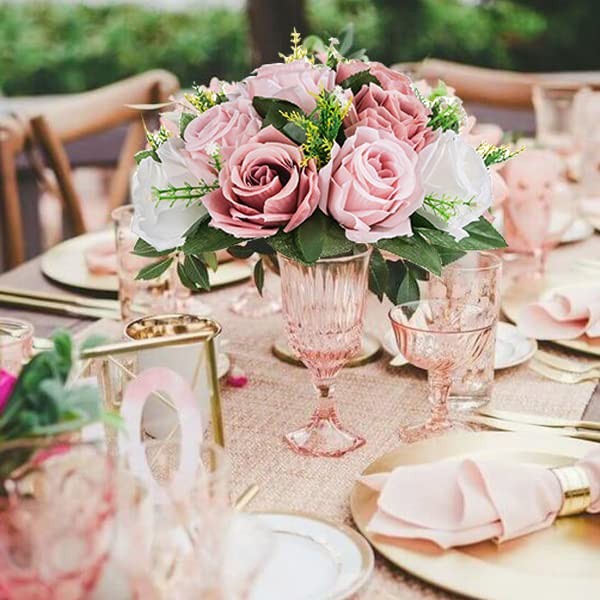 Dusty Rose Artificial Flower Balls 2 PCS Pink Silk Kissing Floral Decor
