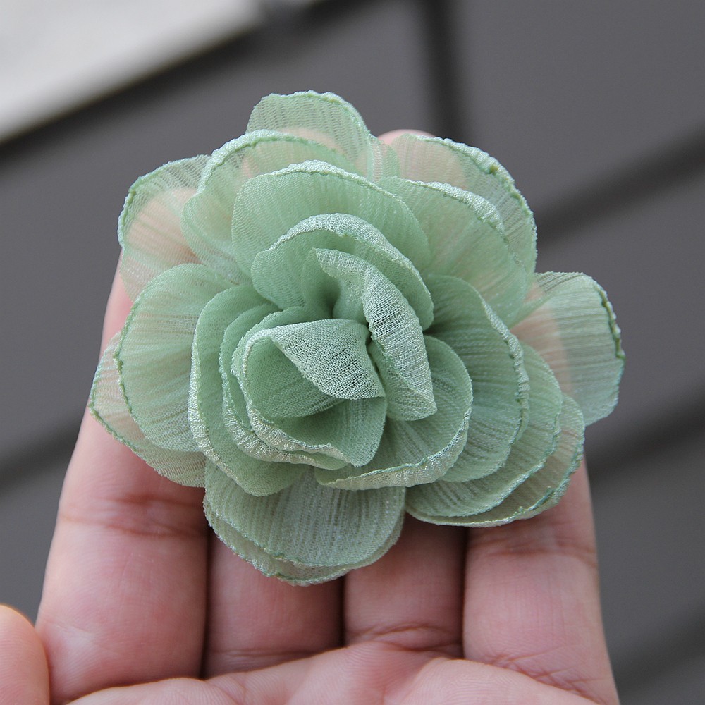 6cm Rose Camellia Chiffon Fabric Flower For Wedding Invitation Artificial Flower