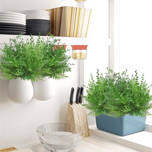 Mixed Eucalyptus Leaves StemsPCS, Artificial Plants Boston Fern 12 Fern-green