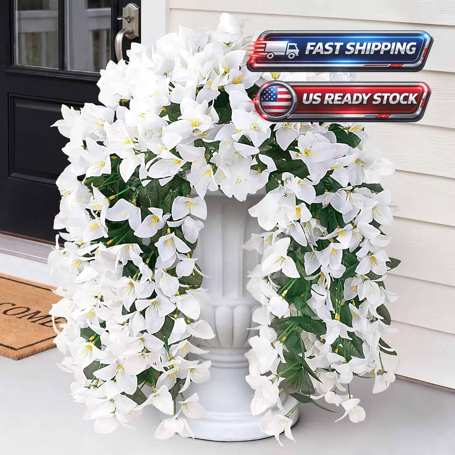 Artificial Fake Hanging Flowers Plants for Outdoor Outside Spring Summer Decorat