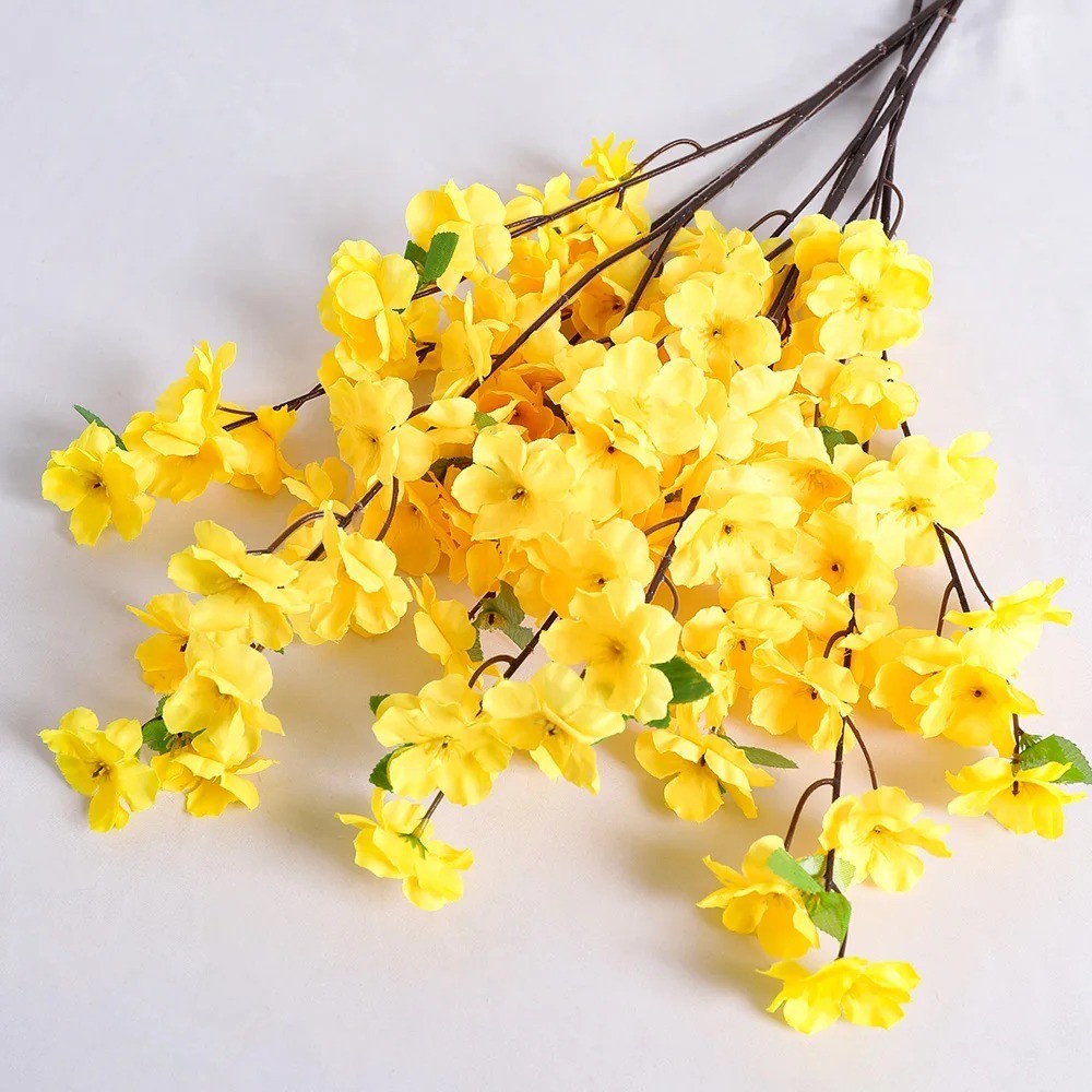 1/3Pcs Peach Blossom Artificial Flowers Silk Bouquet Home Wedding Decor