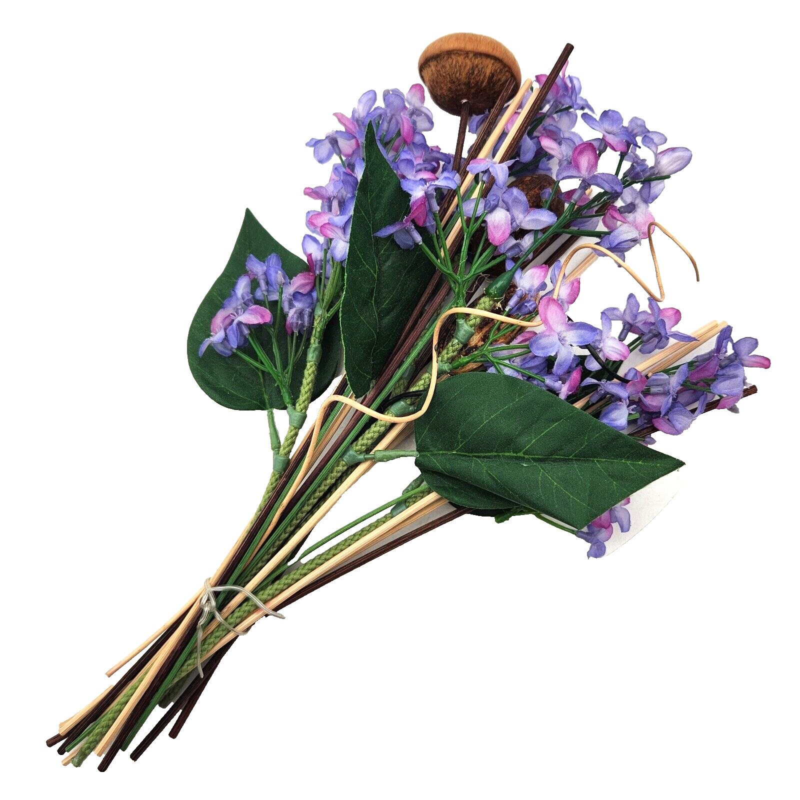 Vintage Purple Lilac Floral Bush Seed Pods Artificial Decorative 12″ Leaves