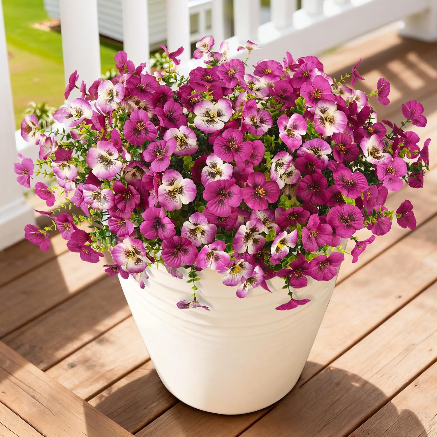 Artificial Fake Pansy Flowers Outdoor 12 Pcs Faux Silk Pansies Flower Spring
