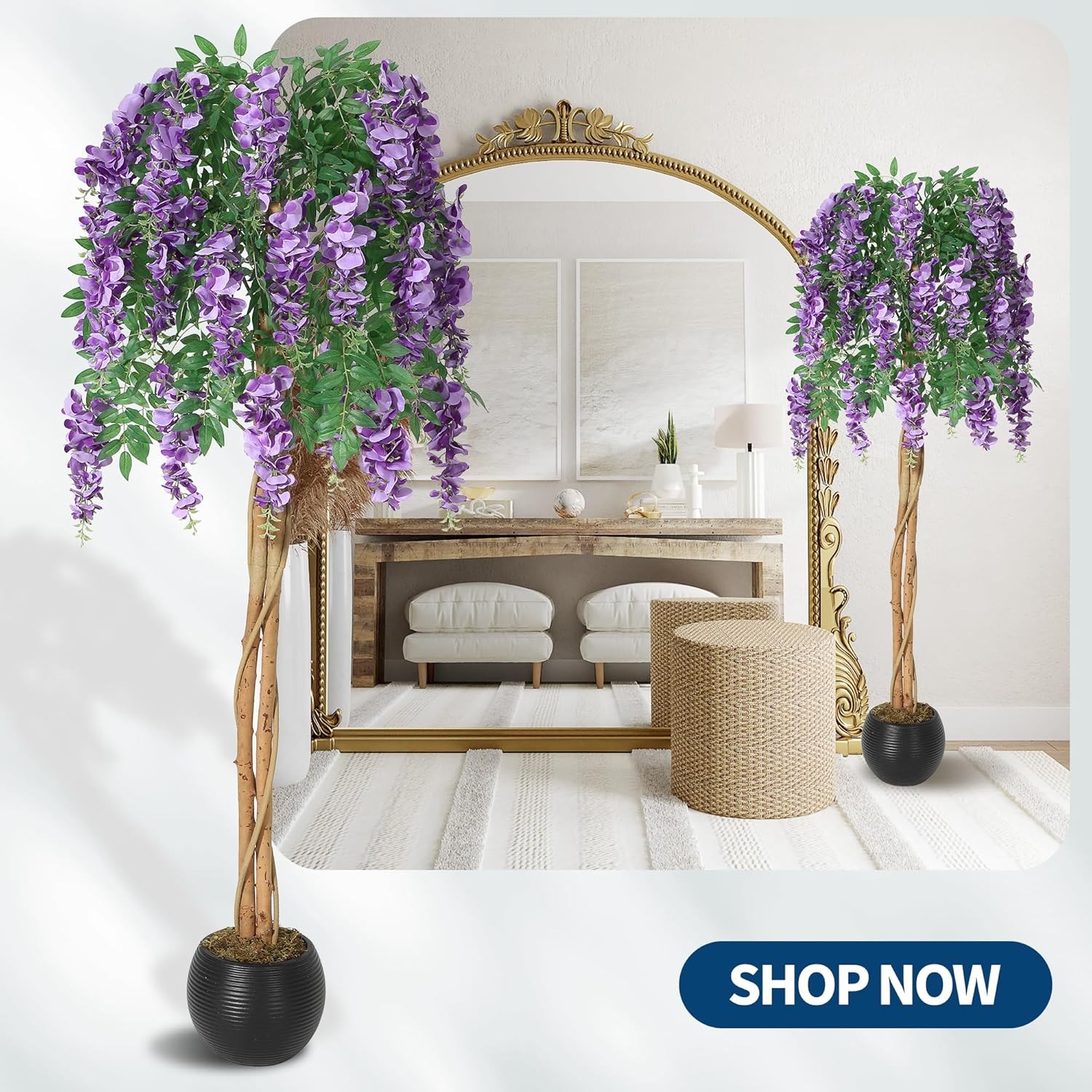Realistic Artificial Flower Tree Lilac Wisteria Tree 120/150cm Tall Fake Plant