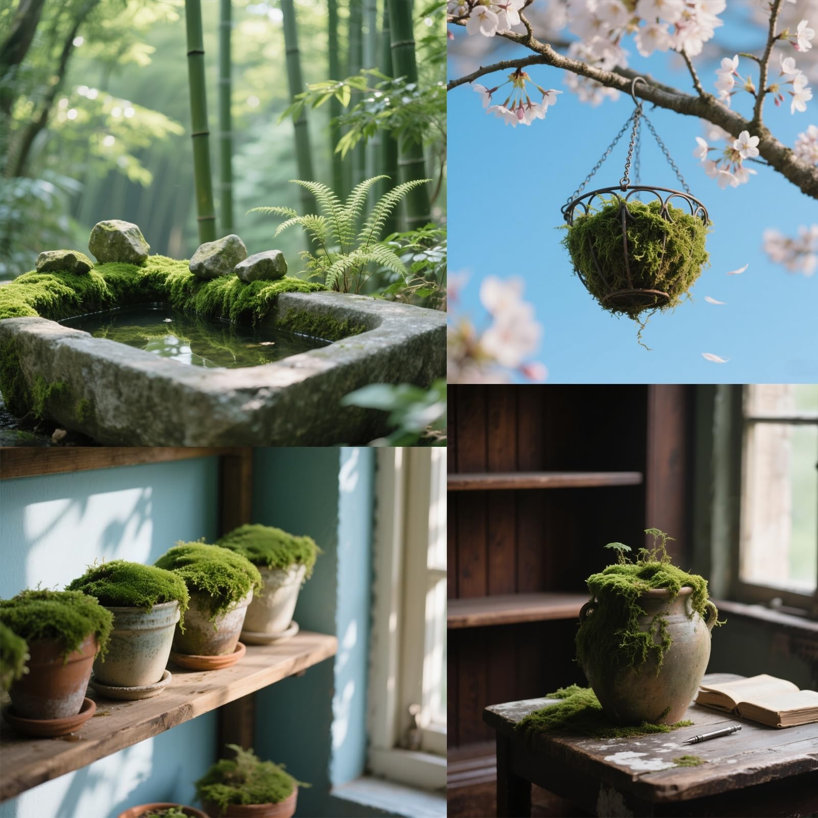 Fake Green Moss for Decorating, Artificial Moss for Aquarium Model Crafts Tab…