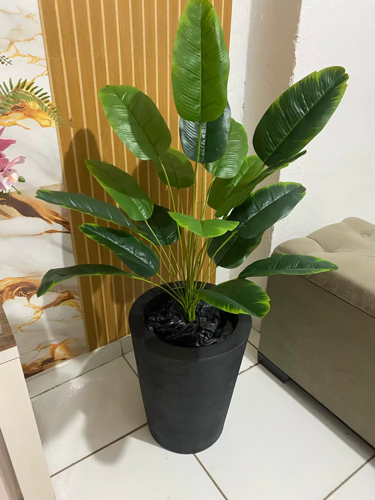 1pc Artificial Tropical Palm Tree Monstera Fake Banana Plant Home Garden Decor