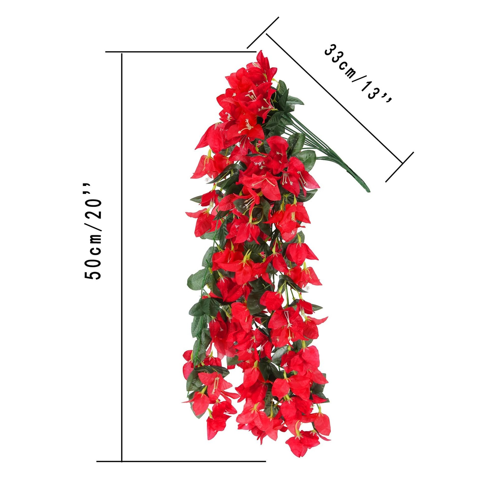 Bougainvillea Artificial Flowers Outdoor Decor – 2PCS Faux Silk Vines, UV Res…