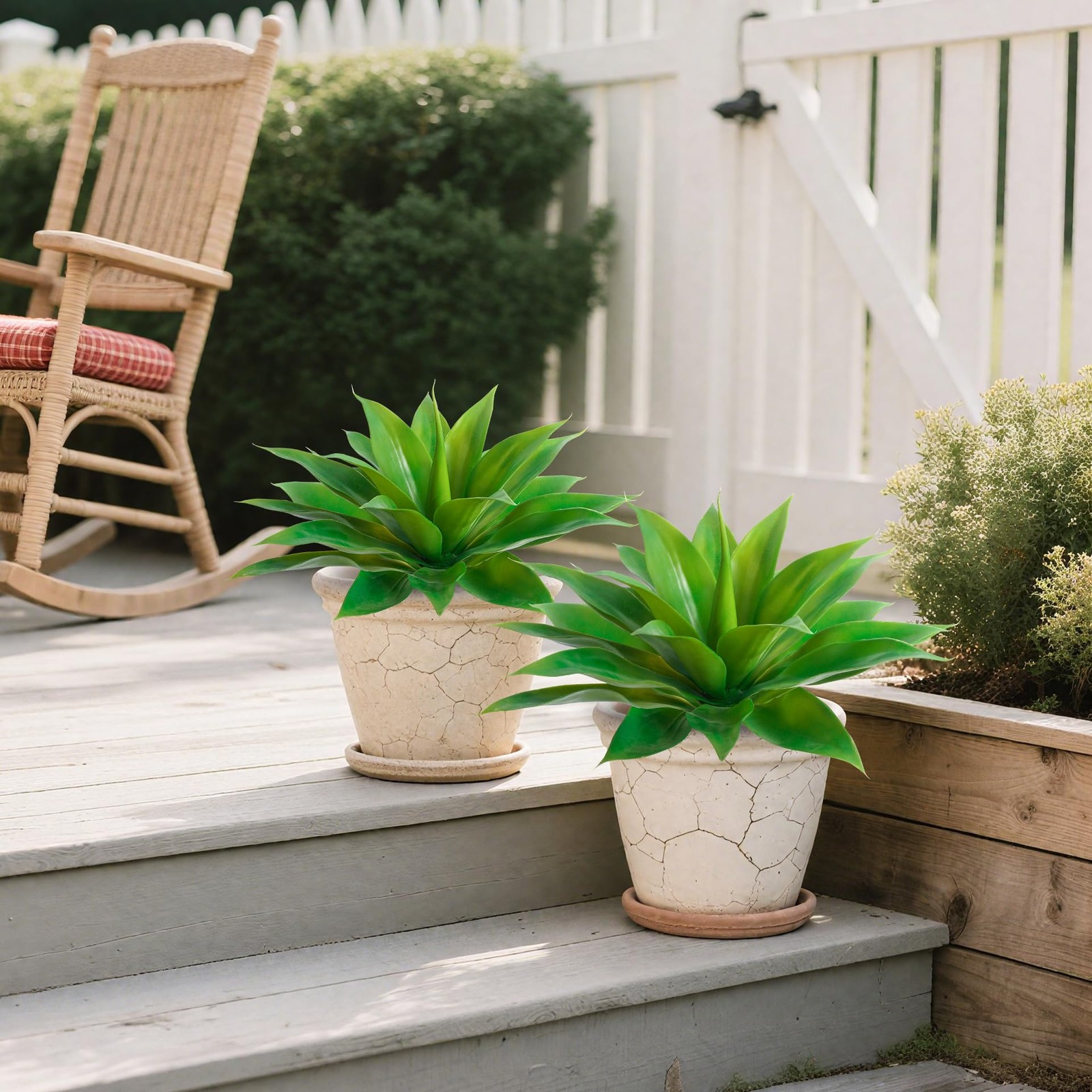New Best Artificial Agave Faux Fake Greenery 18In Outdoor Plant for Indoor Home