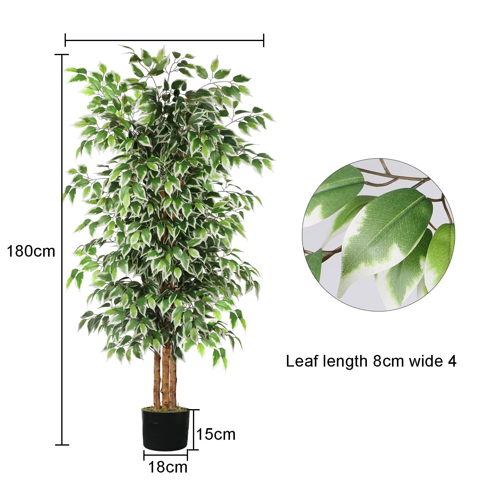GTIDEA 6ft Artificial Tree Ficus, Tall Faux Trees Indoor 6ft, Ficus