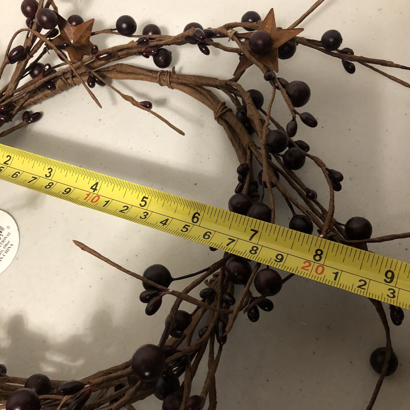 5 Pip Berry And Star Vine Candle rings 6.5” opening Dark Wine
