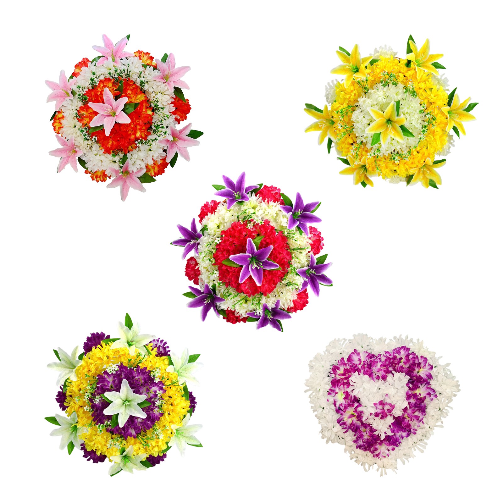 Cemetery Wreath Artificial Memorial Wreath Plastic Loop Silk Cloth Flower For Gr