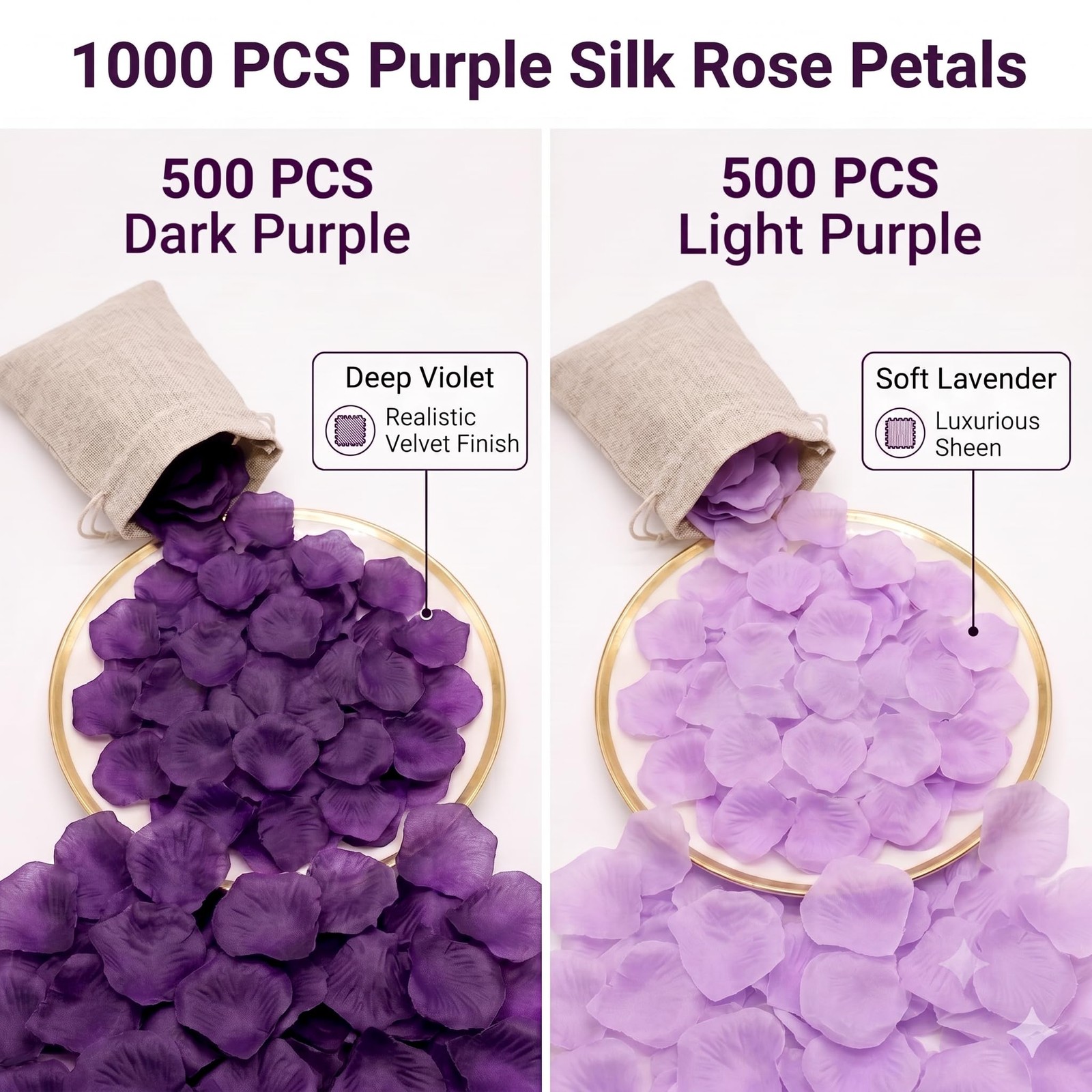 Black Fake Rose Petals Hotel Valentine Party Decoration 1000 PCS