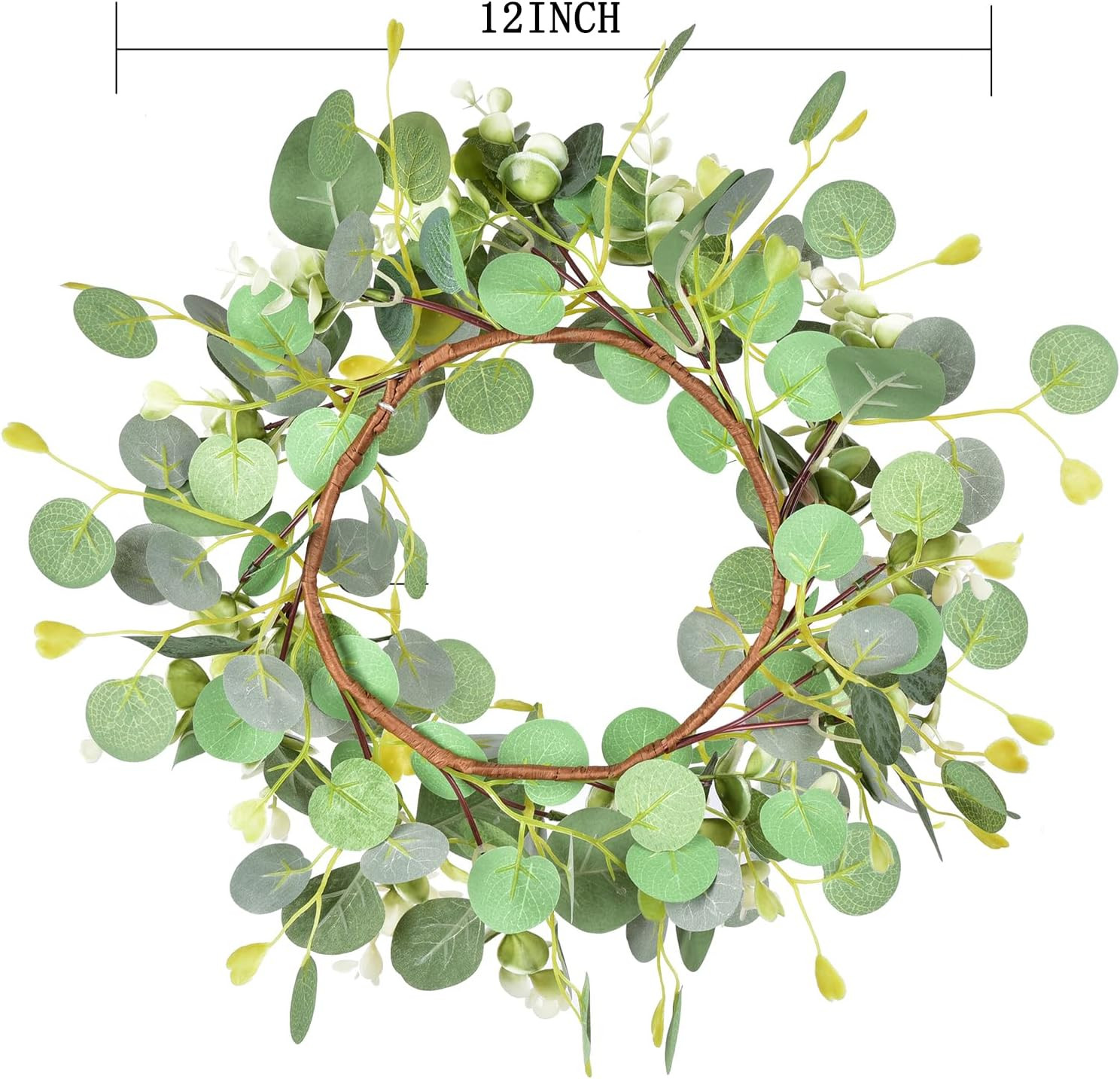 Artificial Green Eucalyptus Wreaths 12” Spring Summer Eucalyptus Leaf Wreaths f