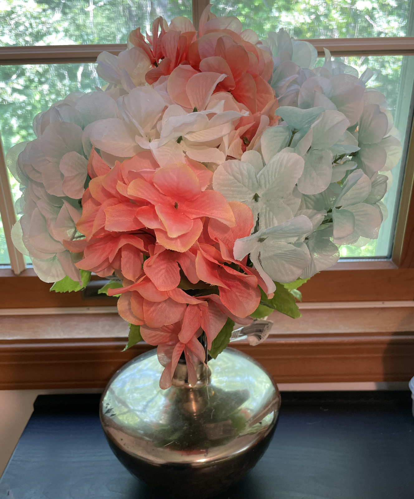 Hydrangea Silk Flowers Heads Pack of 10 Variety Colors Full Artificial Bouquet