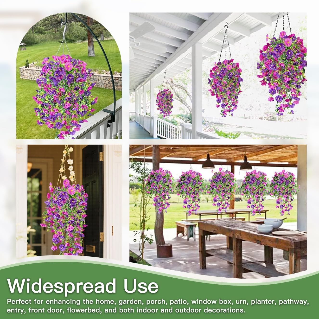 Artificial Flowers for Outdoors Fake Morning Glory Hanging Flower Decoration,…