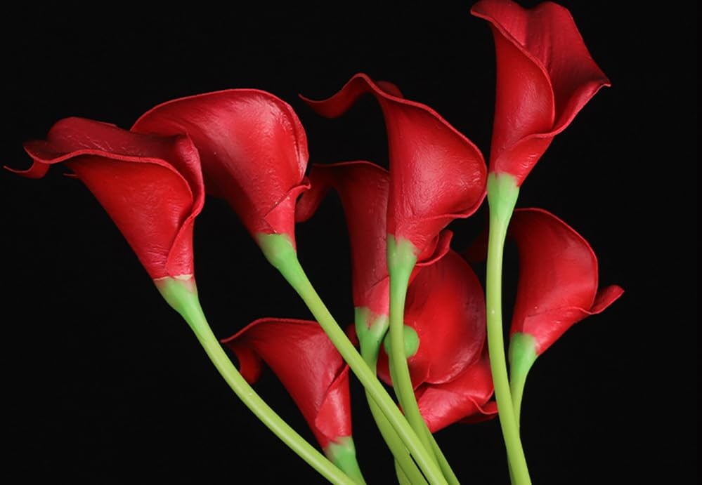 12pcs Artificial Calla Lily Flowers, 13″ Single Heads PU Small Flower Bouquet…